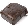 Якісна чоловіча сумка-барсетка з темно-коричневої натуральної шкіри Vintage (20825) - 3