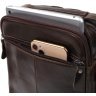 Качественная мужская сумка-барсетка из темно-коричневой натуральной кожи Vintage (20825) - 6
