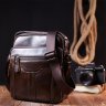 Качественная мужская сумка-барсетка из темно-коричневой натуральной кожи Vintage (20825) - 7