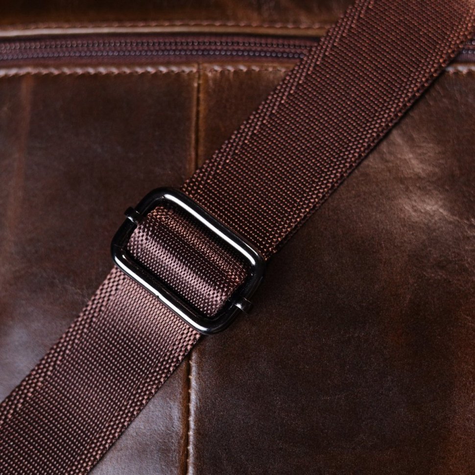 Качественная мужская сумка-барсетка из темно-коричневой натуральной кожи Vintage (20825)