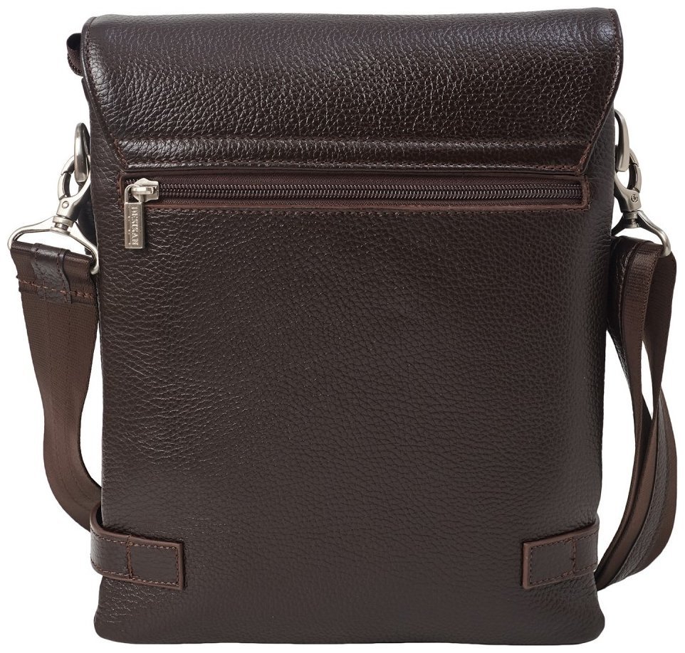 Мужская средняя кожаная сумка через плечо в коричневом цвете DESISAN 81759 modnotak фото №4