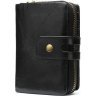 Чорний жіночий гаманець середнього розміру з гладкою шкіри Vintage (14919) - 2