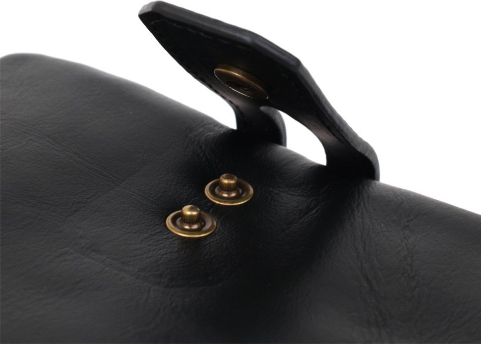 Черный женский кошелек среднего размера из гладкой кожи Vintage (14919)