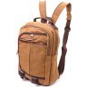 Рудий чоловічий текстильний рюкзак на дві блискавки Vintage (2421257) - 1