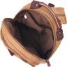Рудий чоловічий текстильний рюкзак на дві блискавки Vintage (2421257) - 4
