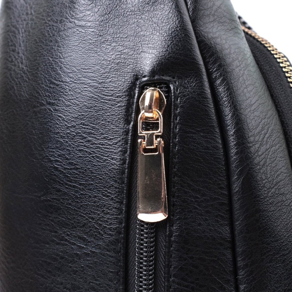 Удобная женская слинг-сумка с одной лямкой из экокожи Vintage 22759 Черный фото №6 Удобная женская слинг-сумка с одной лямкой из экокожи Vintage 22759 Черный modnotak фото №6