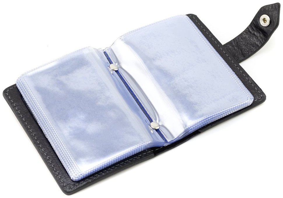 Кредитница из итальянской кожи Sorento на 20+3 карт Grande Pelle 82759 черного цвета modnotak фото №5