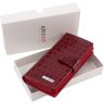 Жіночий гаманець червоного кольору зі шкіри з тисненням KARYA (1156-08) - 6