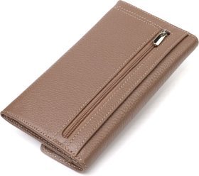 Жіночий гаманець бежевий з фактурної шкіри з асиметричним клапаном CANPELLINI (2421695)