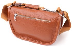 Напівкругла сумка зі шкіри флотар для жінок Vintage 103159 коричневого кольору