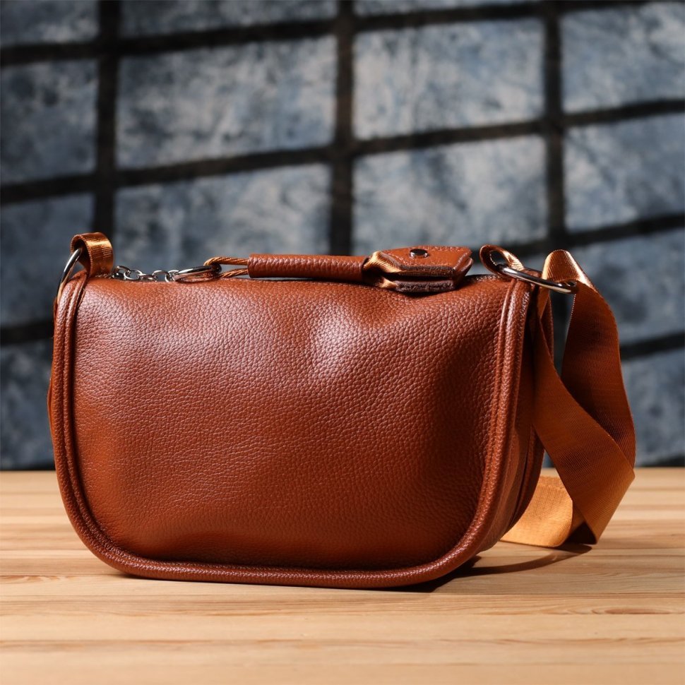 Напівкругла сумка зі шкіри флотар для жінок Vintage 103159 коричневого кольору фото №10 Напівкругла сумка зі шкіри флотар для жінок Vintage 103159 коричневого кольору modnotak фото №10