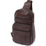 Сумка - рюкзак мужская через одно плечо коричневого цвета VINTAGE STYLE (14986) - 1