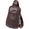 Сумка - рюкзак мужская через одно плечо коричневого цвета VINTAGE STYLE (14986) - 2