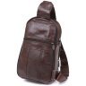 Сумка - рюкзак мужская через одно плечо коричневого цвета VINTAGE STYLE (14986) - 2
