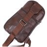 Сумка - рюкзак мужская через одно плечо коричневого цвета VINTAGE STYLE (14986) - 6