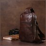 Сумка - рюкзак мужская через одно плечо коричневого цвета VINTAGE STYLE (14986) - 10