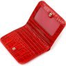 Маленький червоний жіночий гаманець із натуральної шкіри з тисненням під крокодила CANPELLINI (2421795) - 3