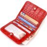 Маленький червоний жіночий гаманець із натуральної шкіри з тисненням під крокодила CANPELLINI (2421795) - 4