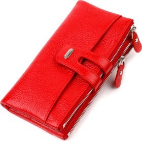 Функціональний жіночий гаманець із фактурної шкіри червоного кольору CANPELLINI (2421895)