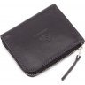 Чорний гаманець середнього розміру з натуральної шкіри Grande Pelle (13310) - 2