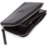 Чорний гаманець середнього розміру з натуральної шкіри Grande Pelle (13310) - 4