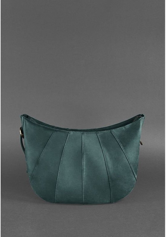 Жіноча сумка зеленого кольору з якісної шкіри BlankNote Круассан (12648)