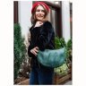 Женская сумка зеленого цвета из качественной кожи BlankNote Круассан (12648) - 8