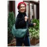 Женская сумка зеленого цвета из качественной кожи BlankNote Круассан (12648) - 9