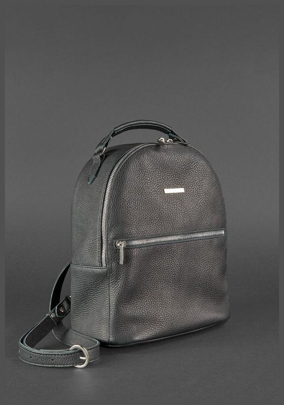 Мини-рюкзак черного цвета из зернистой кожи высокого качества BlankNote Kylie (12838)