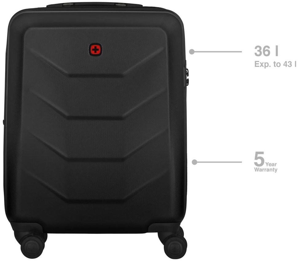 Валіза Wenger, Prymo, мала, пластик, 4 колеса, чорна modnotak фото №5