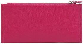 Яскравий жіночий гаманець із натуральної фактурної шкіри на кнопці Smith & Canova Haxey 93859 рожевого кольору