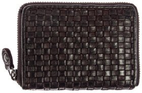 Компактный женский кошелёк из плетёной кожи коричневого цвета Ashwood D80 94059 (Великобритания)