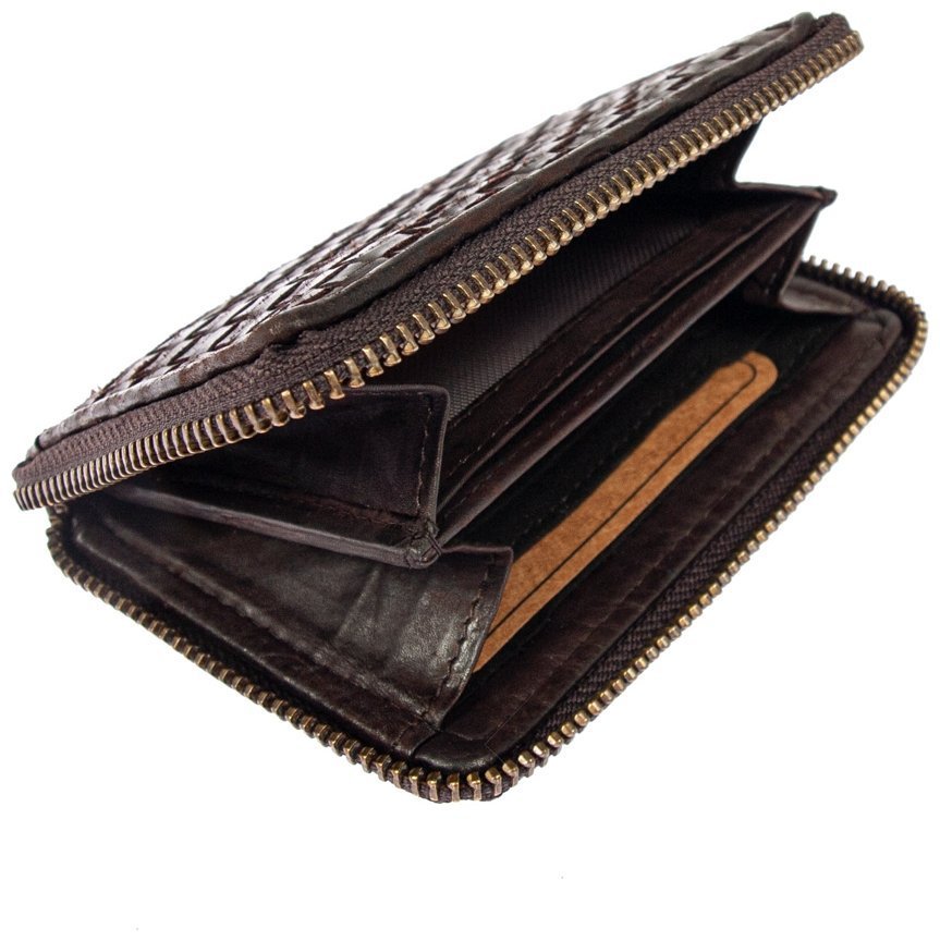 Компактний жіночий гаманець із плетеної шкіри коричневого кольору Ashwood D80 94059 (Великобританія) фото №3 Компактний жіночий гаманець із плетеної шкіри коричневого кольору Ashwood D80 94059 (Великобританія) modnotak фото №3
