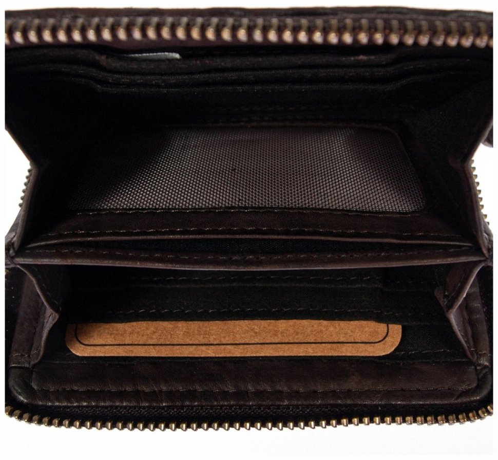 Компактний жіночий гаманець із плетеної шкіри коричневого кольору Ashwood D80 94059 (Великобританія) фото №6 Компактний жіночий гаманець із плетеної шкіри коричневого кольору Ashwood D80 94059 (Великобританія) modnotak фото №6