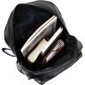 Черный рюкзак из кожзама с тиснением Vintage (20517) - 3