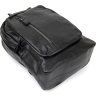 Черный рюкзак из кожзама с тиснением Vintage (20517) - 5