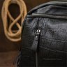 Черный рюкзак из кожзама с тиснением Vintage (20517) - 9