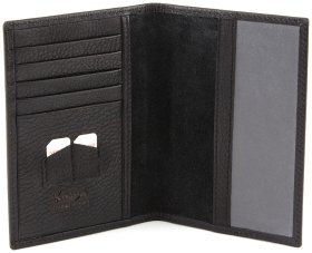 Черная обложка для паспорта из фактурной кожи KARYA (094-45)