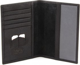 Черная обложка для паспорта из фактурной кожи KARYA (094-45) - 2