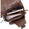 Коричневая мужская сумка-рюкзак вертикального типа из кожзама Vintage (20572) - 3