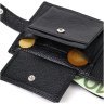 Чоловічий горизонтальний гаманець із натуральної шкіри чорного кольору на кнопці BOND (2422042) - 6