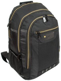 Городской текстильный рюкзак для мужчин JCB BP16 черно-желтого цвета 94259