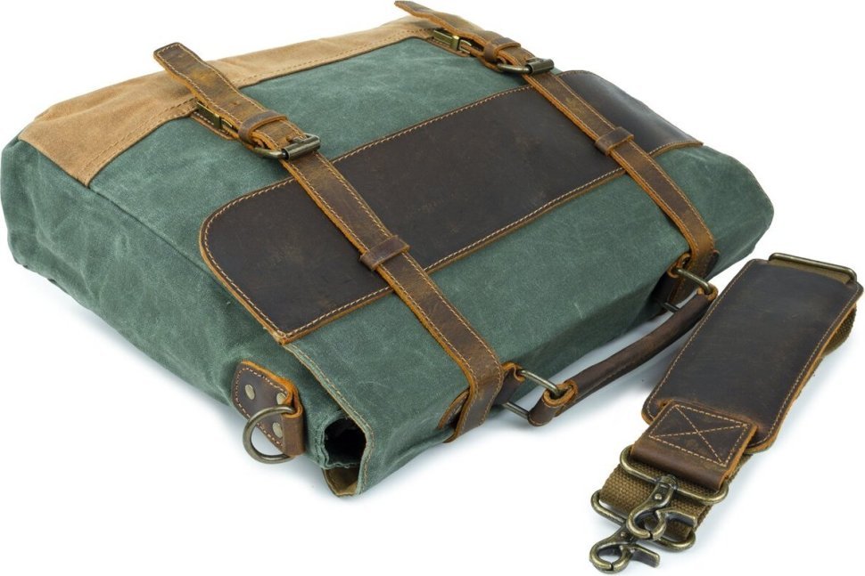 Серая сумка-портфель из прочного текстиля Vintage (20061)