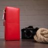 Червоний жіночий гаманець-клатч з натуральної шкіри з ремінцем на зап'ясті Vintage (20048) - 4