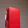 Красный женский кошелек-клатч из натуральной кожи с ремешком на запястье Vintage (20048) - 7