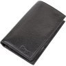 Чоловічий вертикальний чорний гаманець із натуральної шкіри флотар KARYA (2417132) - 1