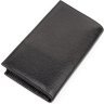 Чоловічий вертикальний чорний гаманець із натуральної шкіри флотар KARYA (2417132) - 2