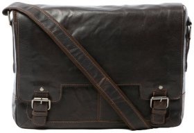 Мужская сумка мессенджер из натуральной кожи для ноутбука до 15" Ashwood коричневого цвета 94359