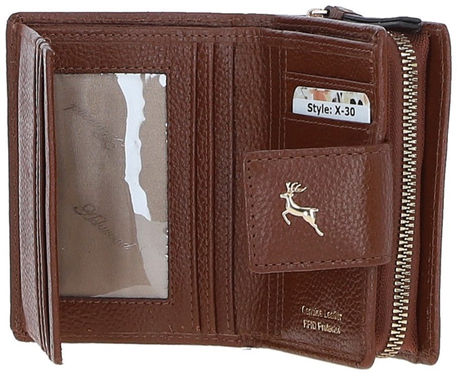 Коричневый женский кошелек из фактурной кожи с RFID защитой Ashwood 94459 фото №2 Коричневый женский кошелек из фактурной кожи с RFID защитой Ashwood 94459 modnotak фото №2