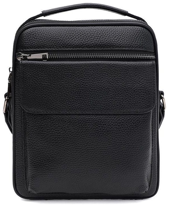 Сумка барсетка для мужчин из кожи флотар через плечо Borsa Leather 104559 черного цвета фото №1 Сумка барсетка для мужчин из кожи флотар через плечо Borsa Leather 104559 черного цвета modnotak фото №1